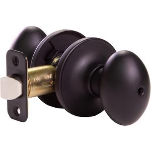 Design House 779181 Egg Privacy Bed and Bath Door Knob Matte Black