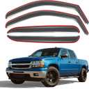 in-Channel Window Rain Guards for 2007-2013 Chevy Silverado/GMC Sierra 1500/2500/3500 Crew Cab, Window Deflectors Vent Visors for 2003 Chevy Silverado Accessories, 4 Full-Size Doors (Light Smoked)