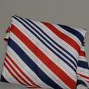 DII Patriotic Stripes Zippered Tabletop Collection, Stain Resistant & Waterproof, Tablecloth, 60" Round, Red, White, & Blue