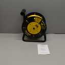 DEWENWILS Retractable Extension Cord Reel, 80FT Heavy Duty Open Cord Reel for Indoor Outdoor, 14/3 AWG SJTW, 4 Grounded Outlets, 13 Amp Circuit Breaker,Handle Rewind, Metal Stand, ETL Listed (Yellow)