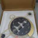 Wall Clock with Pendulum,Silent Non Ticking Battery Operated Modern Large Wall Clocks for Living Room Bedroom Farmhouse Office Kitchen Home Wall Decor-15.7x21.6Inch(Golden)