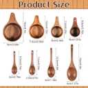 8 Pcs Wooden Measuring Cups And Spoons Set, Solid Acacia Wood, Laser Engraved Measurements, Nesting Design, Kitchen Accessories for Dry Ingredients, Baking and Cooking
