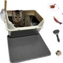 Stainless Steel Cat Litter Box with Lid,Large Litter Box with Side Entrance,Kitty Litter Pan High Sided,Anti-Urine Leakage,Easy to Clean,Included Scoop,Litter Mat&Fish Toys,Brush