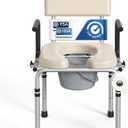 M77 Drop Arm Bedside Commode, Portable Toilet for Adults 400lbs