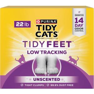 Purina Tidy Cats Tidy Feet Clumping Low Tracking Cat Litter with Odor Control  Unscented - 22 lb. Box