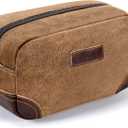 emissary Men's Toiletry Bag, Leather and Canvas Travel Toiletry Bag, Dopp Kit for Men, Travel Bathroom Bag Men's Shaving Kit, Travel Kit Small Bags for Men, Shaving Bag for Travel Accessories