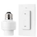 DEWENWILS Remote Control Light Socket, Wireless Light Switch for Pull Chain Light Lamp Fixtures, 100FT Range, No Wiring Needed, ETL Listed(1 Wall Mounted Controller+1 Bulb Base, Shorter Version)