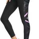 Santic Women's Cycling Pants High Waist 4D Padded Cycling Capris Shorts 3/4 Biking Tights Pockets (Black, M)