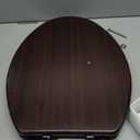 Elongated Toilet Seat Molded Wood Toilet Seat with Quietly Close and Quick Release Hinges, Easy to Install also Easy to Clean by Angol Shiold (Elongated, Dark Brown)