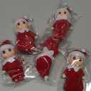 Cunno 12 Pcs Red Christmas Miniature with Clothes Xmas Decorations Tiny Gift Accessories Christmas Advent Calendar Holiday Decorations(Red)