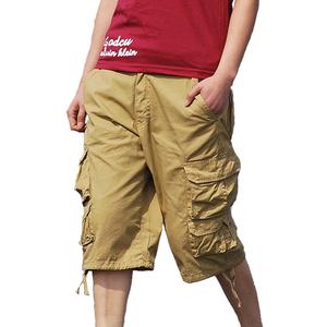 Summer Shorts Men Stylish Casual Elastic Waist Cargo Short Multi Pockets Summer Work Utility Shorts 9" Inseam, Size 40