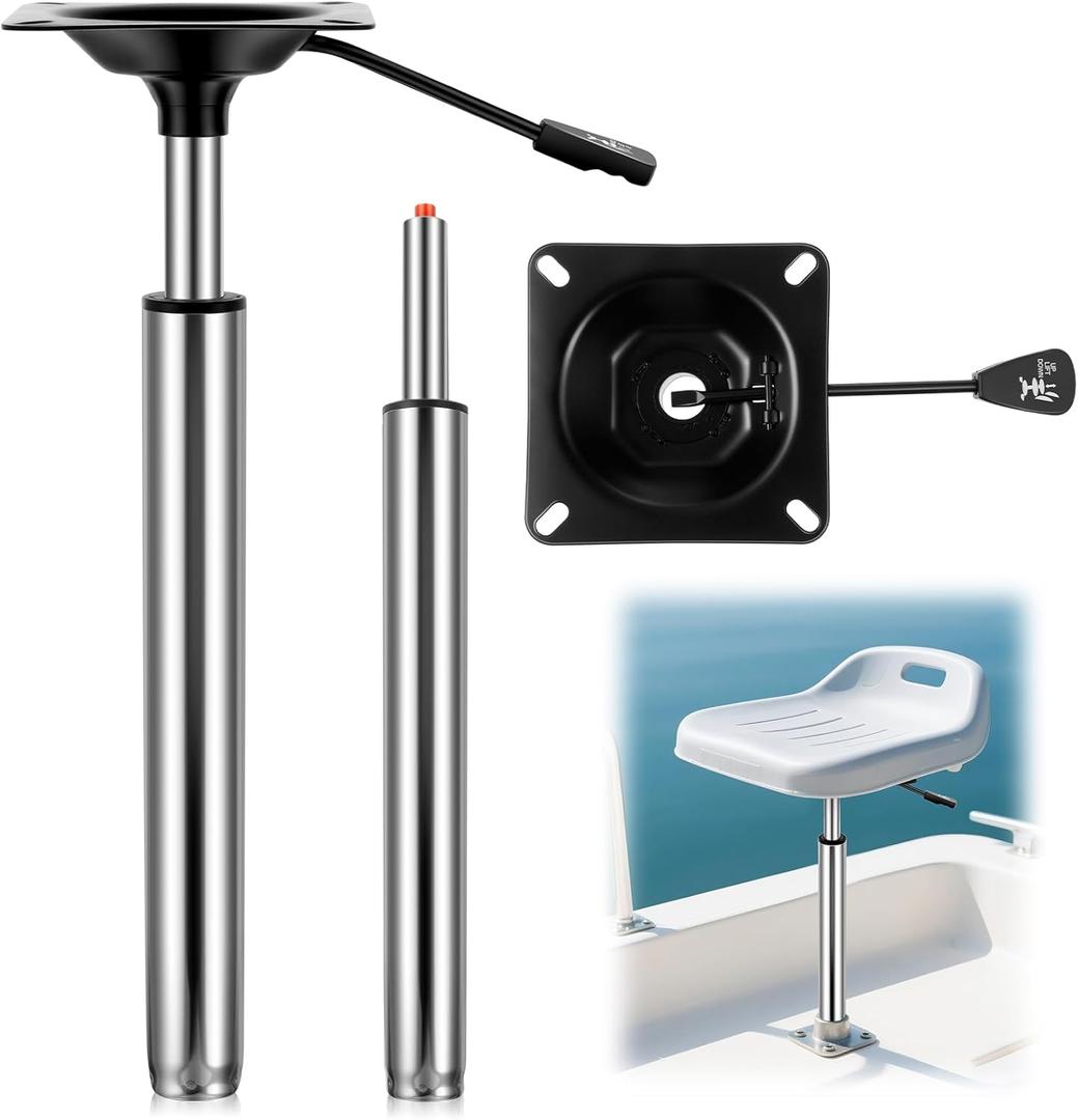 1.77" Boat Seat Pedestal Adjustable Height Posts Plug-in Power Pedestals with Integral Seat Mount Available in 21.5 to 29.5 Inches/ 12.4 to 18.1 Inches
