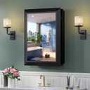 Artful Medicine Cabinet with Mirror, All-Metal Rust-Proof Thick Metal Framed Design, Secure & Detachable 3 Shelves + 1 Organizer Box, with Soft-Close Hinges Bathroom Mirror with Storage, 20"x26" Black