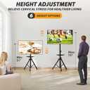 TVON TV Tripod Stand with Shelf for 23-80 inch LED LCD Flat Screen/Curved TVs, Portable TV Stand with 15 Tilt and Height Adjustment Holds up to 100lbs, Outdoor TV Mount Max VESA 600x400m