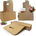7 x 50 Pcs Coffee Drink Carrier with Handle(2 Cups or 4 Cups),Assemblable Drink Holder with Handle,Disposable Cup Holders for Drinks, Great for All Your Drink and Food Delivery,Coffee Carrier