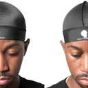 Royalty Headwear Silky Wave Cap for 360, 540 & 720 Waves, Soft Breathable Durag Skull Cap Beanie for Men (Black Royalty Cap Bundle, One Size)