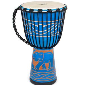 Djembe Drum, AKLOT African Drum Hand-Carved 9.5'' x 20'' Mahogany Goatskin Drumhead for Starter Beginners Adult, Blue