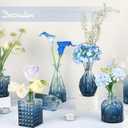 TBWIND 24Pcs Blue Glass Bud Vases Set, Small Vases for Flowers, Perfect for Centerpieces at Parties, Baby Showers, Weddings, Events, Graduation Season, Great Gifts for Office & Home Décor