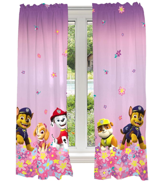 Franco Kids Room Window Curtain Panels Drapes Set, 82 in x 63 in, Paw Patrol Girls