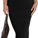 REORIA Women's Summer V Neck Sleeveless Wedding Guest Maxi Dress Sexy Mesh Bodycon Long Dresses (Black Onyx) XL