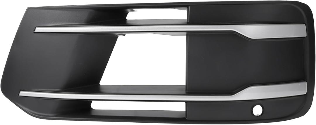 1pc Fog Light Grill for Audi Q7 2017-2019 Durable ABS Black Silver Tone Front Left Front Lower Bumper Fog Light Cover Inserts