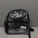 Paxiland Clear Backpack Stadium Approved 12126 with Reinforced and Wider Shoulder Straps, Small Clear Bag for Schools, Concerts, Work, Festivals and Sporting Events - Black
