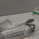 32 oz Glass Water Bottles - 1 Liter Motivational Tumbler With Time Marker - Borosilicate Glass With Silicone Sleeve and 2 Lids, Handle Spout & Bamboo Straw Lid (Olive)