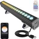 Smart LED Light Bar 20" WiFi App & Remote Controlled RGB Wall Washer, 2700K-6500K Tunable White, 100% Dimmable IP65 Waterproof Outdoor Light Fixture, Voice Control, for Patio Garden Stage
