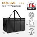 mosago Insulated Food Delivery Bag - Reusable Thermal Cooler Grocery Bags for Catering & Delivery, Retail Shopping Basket Bag, Large Capacity Bag Keeps Food Hot/Cold for Shopping, Commercial (Black)