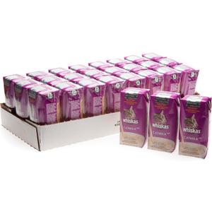Whiskas Catmilk Plus Drink for Cats and Kittens, 6.75 oz, 8 count 98% reduced lactose, naturally high calcium for healthy teeth & bones, protein-rich, formulated for sensitive stomachs, Expiry: 02/23/2027