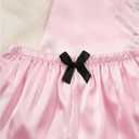 MakeMeChic Women's 2 Piece Pajama Set Graphic Short Sleeve Button Down Shirt and Shorts Set Sleepwear (Pink, L)