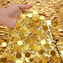 B-COOL Gold Sequin Tablecloth 50x102 Inch - Sparkly Rectangle Table Cloth Shimmer Table Cover for Birthday Party Wedding Banquet Reception