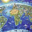 Ravensburger - World Landmarks Map - 300 Piece Jigsaw Puzzle - Stunning Imagery of Amazing Landmarks of The World - Vibrant Colors - Premium Quality - Ideal Gift - Screen-Free Fun - Children Ages 9+