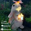 Solar Garden Easter Bunny Statues for Outside Decor Yard Decorations for Patio Balcony Backyard Lawn Ornaments Retirement Gift for Women Grandma Mom Gardening Gifts