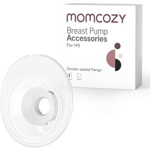Momcozy Double-Sealed Flange 24mm Compatible with Momcozy M5 Breast Pump. Original M5 Breast Pump Replacement Accessories, 1PC (24mm) (Transparent)