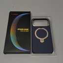 TORRAS Q3 VegSkin for iPhone 17 Pro Max Case Leather, 360 Spin Magnetic Stand, Fit for MagSafe, Camera Control, Shockproof Premium Organic Silicone Leather Phone Case for iPhone 17 Pro Max, Deep Blue