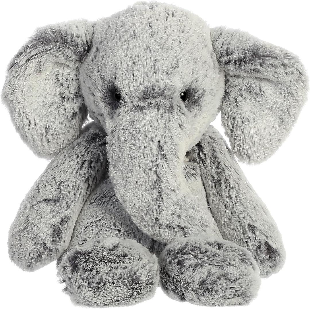 Aurora Snuggly Sweet & Softer Elephant Stuffed Animal - Comforting Companion - Imaginative Play - Gray 9 Inches