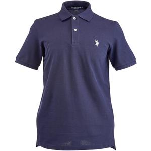 U.S. Polo Assn. Men's Classic Polo Shirt, Two-Button Closure Pique Polo Shirt, Summer Fashion Golf Shirt (XX-Large, Classic Navy/White)