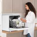 Countertop Dishwasher, Mini Dishwasher with Faucet & Manual Water Tank(5L) Modes Water Inlet, Compact with More Space Inside,6 Programs Ideal for RV & Apartments, No Hookup Needed