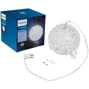 PHILIPS Cool White 5.5" Hanging Sphere Light with 50 LED Bulbs - UL Listed for Indoor/Outdoor Use - 50 Mini LED Bulbs in Hanging Ball - Winter Decoration for Parties, 1 Count (Pack of 1)
