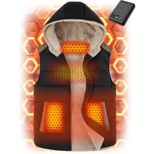 MNZZ Graphene Heated Vest for Women 7.4V Fast Charge Large Capacity Battery (Black)