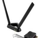 ASUS PCE-BE92BT WiFi 7 PCI-E Adapter with 2 External Antennas. Supporting 6GHz Band, 320MHz, Bluetooth 5.4, WPA3 Network Security, OFDMA and MU-MIMO, only Compatible with Intel motherboards Black