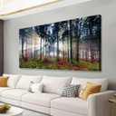Nature Landscape Sunrise Tree Canvas Wall Art - 20x40 inches Wall Decoration for Living Room Forest Picture Artwork Painting Prints of Trees for Bedroom and Home Dcor (40L" x 20W")