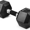 Yes4All Rubber Grip Encased Hex Dumbbell Hand Weights With Anti-Slip 5-50 LBS Single