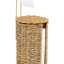 Freestanding Wicker Toilet Paper Holder with Lid, 3 Rolls of Toilet Tissue Storage, Rattan Handmade Woven Toilet Paper Roll Holder Stand, Decorative Boho Bathroom Farmhouse Toilet Paper Holder