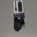 Power Strip Wall Mountable - ETL Listed 3 Grounded Outlets 10 Inch Braided Short Cord Black Mini Power Strips with No Surge Protector AC 13A 125V 1625W Outlets Compact Extension for Travelling