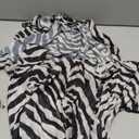 THLAI Sexy 2 Piece Sets for Women Zebra Print Long Sleeve Tops and Wide Leg Pants Mesh Summer Clubwear Vacation Outfits, Size: Small