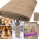40'' x 30 Feet Burlap Fabric Roll 10 Yard, Natural Jute Fabric for Winter Tree Wrap Plant Covers Freeze Protection with 164 Feet Jute Rope, DIY Rustic Wedding Garden Outdooor Christmas Decoration