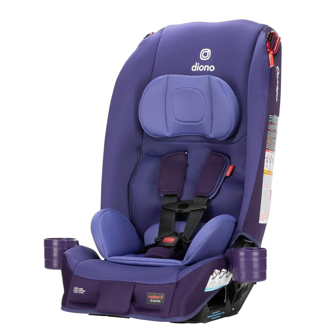 Diono Radian 3R, All-in-One Convertible Car Seat, Rear and Forward Facing, 10 Years 1 Car Seat, Slim Fit 3 Across, Purple Wildberry. Mfd 06/2026