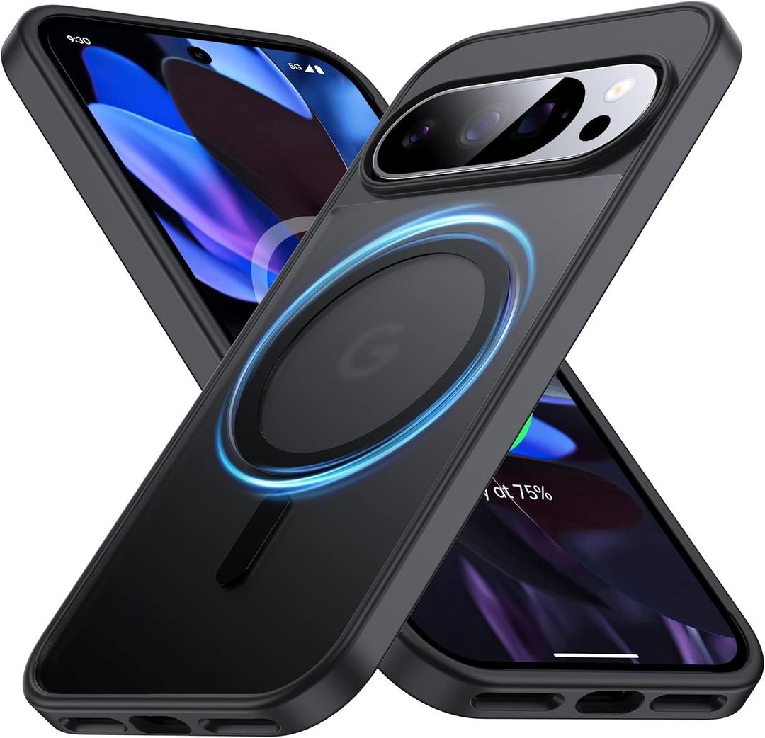 [NO.1 Magnetic for Google Pixel 10 Pro XL Case with MagSafe [Military Shockproof][Translucent Matte][Anti-Fingerprint] Soft Silicone Bumper for Google Pixel 10 Pro XL Phone Case Slim,Black